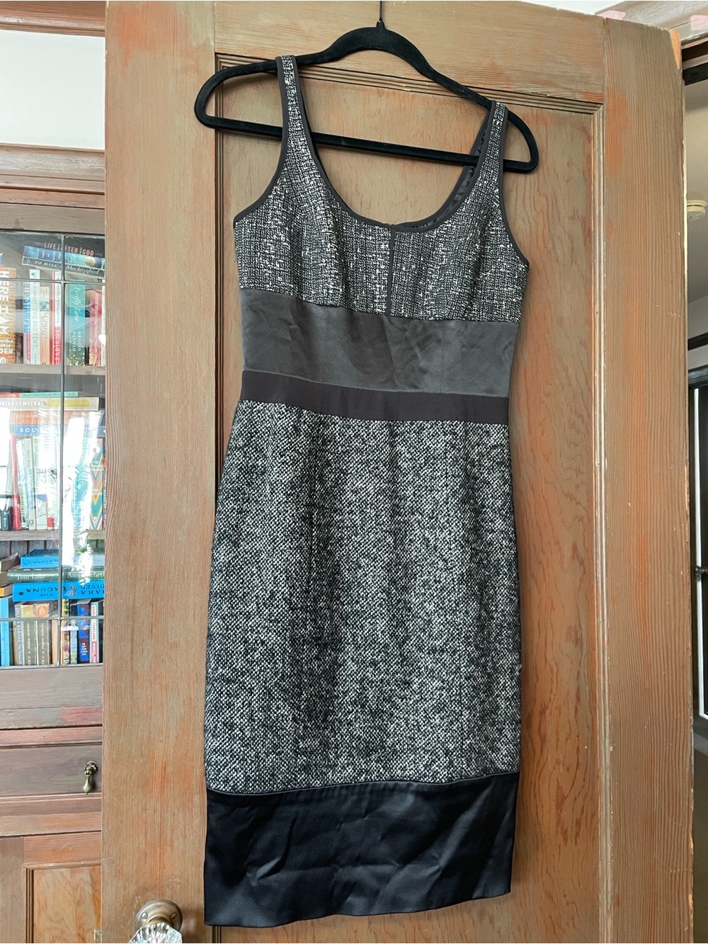 Narciso Rodriguez Black and Gray Sleeveless Midi cocktail Dress